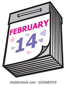 February 14, Tear-off Calendar