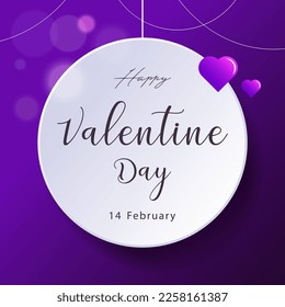 February 14 Valentine's Day Celebration concept design. full of love. romantic day, social media post. valentines day background.