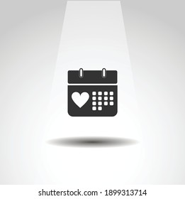 February 14 valentine's day icon, love day simple icon