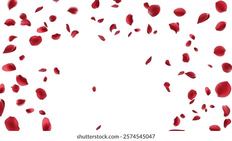 February 14 Valentine's day,Rose petals wedding or marriage background. holiday decoration. Invitation card, celebration party design