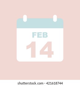 FEBRUARY 14,calendar icon.