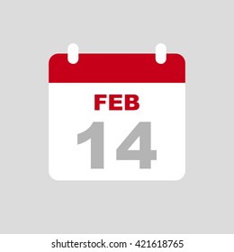 FEBRUARY 14,calendar icon.