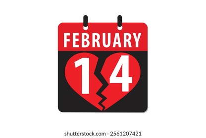 February 14th Calendar Icons. Calendar icons displaying the date February 14th.