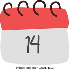 a february 14th calendar vector illustration