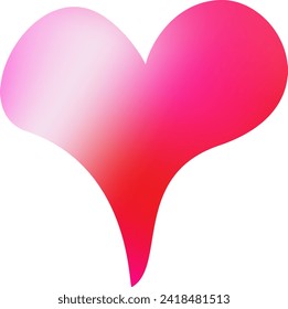 February 14th Symbol, Red gradient vector heart graphics design 