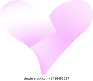 February 14th Symbol, Red gradient vector heart graphics design 