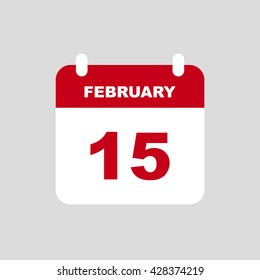 FEBRUARY 15 calendar Icon.