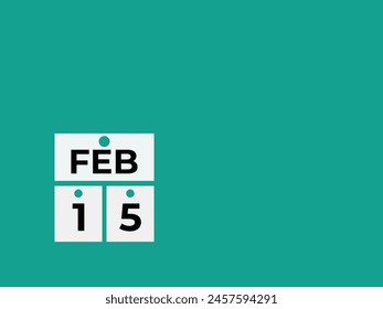 February 15 calendar reminder. 15 February daily calendar icon template. Calendar 15 February icon Design template. Vector illustration
