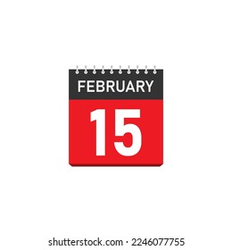 February 15 Concept Design. Vector Illustration.