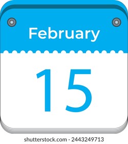 15 de febrero ilustración vectorial simple