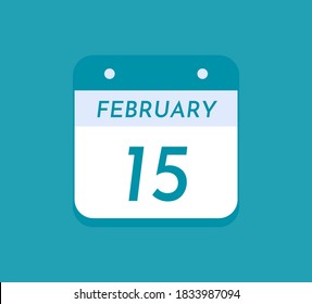 February 15 Single Day Calendar, 15 February