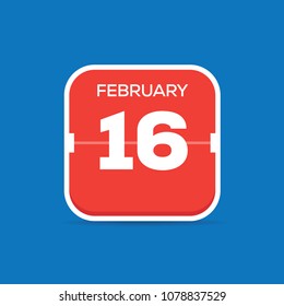 February 16 Calendar Flat Icon