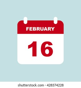 FEBRUARY 16 calendar Icon.