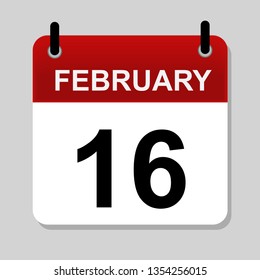 February 16 , calendar icon vector illustration