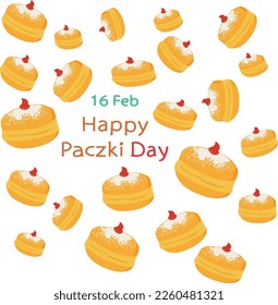 February 16 is paczki day Vector illustration.
