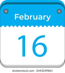 February 16 Simple Vector Illustration