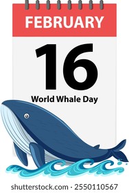 February 16th marked with a whale image