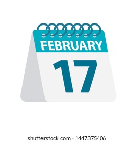 February 17 - Calendar Icon - Vector Illustration