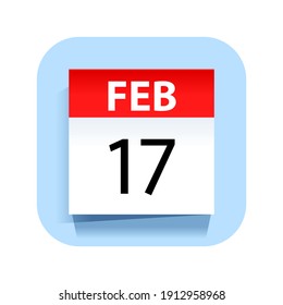 February 17. Calendar Icon. Vector Illustration.