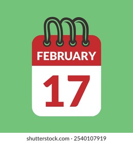 February 17 Calendar icon vector illustration.