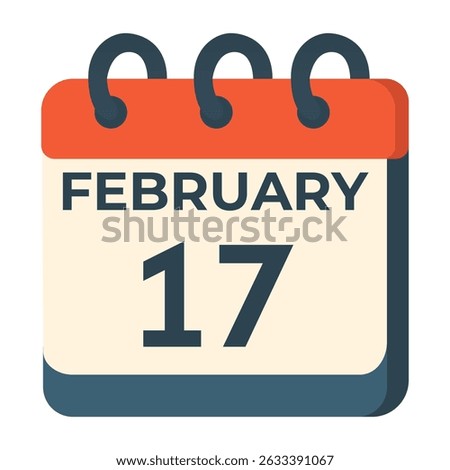 February 17 calendar vector on white background
Vector calendar with date