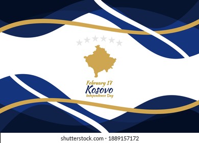 February 17, Independence Day of Kosovo vector illustration. Suitable for greeting card, poster and banner