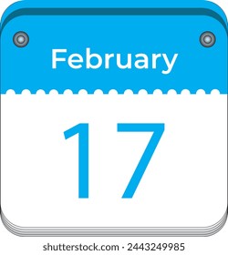 17 de febrero ilustración vectorial simple