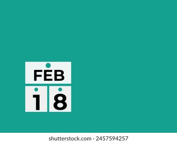 February 18 calendar reminder. 18 February daily calendar icon template. Calendar 18 February icon Design template. Vector illustration
