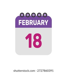 februar 18 icon vektor beginnt mit bunten kalender seite