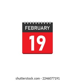 February 19 Concept Design. Vector Illustration.