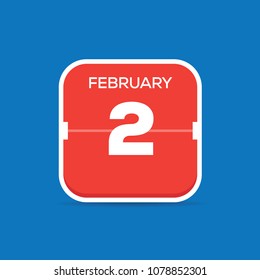 February 2 Calendar Flat Icon
