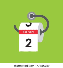 February 2. Calendar icon. Flat design. Vector illustration