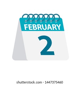 February 2 - Calendar Icon - Vector Illustration
