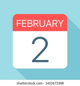 February 2 - Calendar Icon - Vector Illustration
