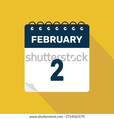 february 2 calendar icon vector illustration with design