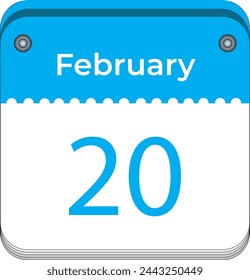 February 20 Simple Vector Illustration