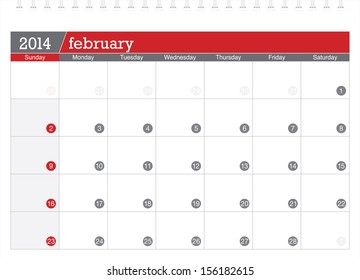 february 2014 planning calendar