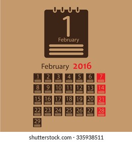 February 2016 Calendar