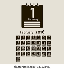 February 2016 Calendar