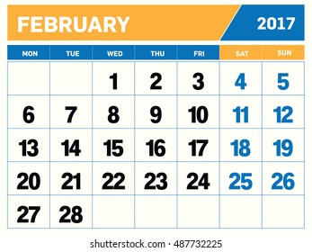 FEBRUARY 2017 CALENDAR