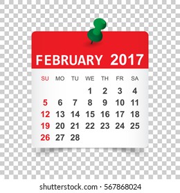 February 2017. Calendar vector illustration