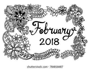 February 2018, hand lettering calligraphy.