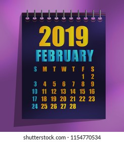 February 2019 calendar template