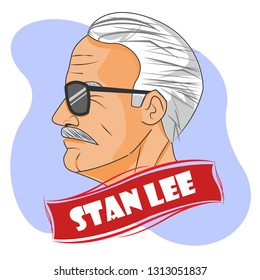 February, 2019: A Tribute To Stan Lee. Stan Lee Was An American Comic Book Writer.  Vector. EPS10