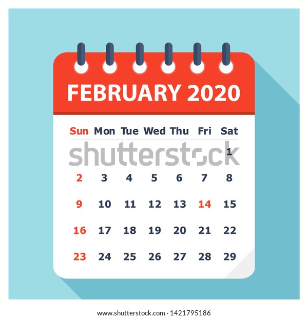 February 2020 Calendar Icon Calendar Design Stock Vector (Royalty Free ...