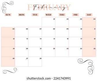 february 2023 elegant monthly printable planner