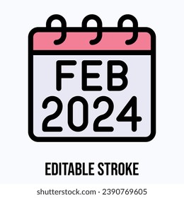February 2024 Calendar, Vector Calendar.