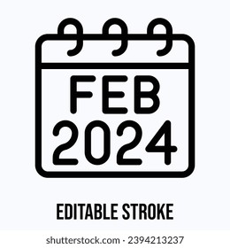 February 2024 Calendar, Vector Calendar.
