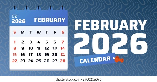 February 2025 calendar. Calendar template. 2025 sunday start week format. Flat design sheet. Vector artwork. Daily planner for february 2025. Weekend on saturday and sunday