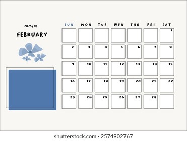 February 2025 Monthly Planner for Calender